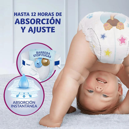 Dodot Pañales Bebé Activity, Talla 7 (15+ kg), 96 Pañales, Hasta 12h de Protección Antifugas y Ajuste, Pack Mensual
