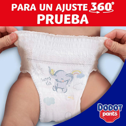 Dodot Pañales Bebé-Seco, Talla 4 (9-14 kg), 256 Pañales + Regalo de 1 Pack de 10 Toallitas Aqua Pure 99% Agua, Una Noche Hasta Un 100% Libre De Fugas, Pack mensual