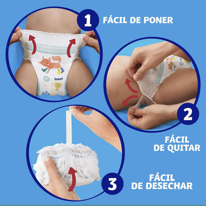 Dodot Nappy - Activity Pants, Size 6 (14-19 kg), 70 Nappies + Gift of 1 Pack of 40 Wipes with 360 Adjustment Anti-Leak Extra Soft